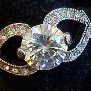 Silvertone And CZ Women's Ring Size 11